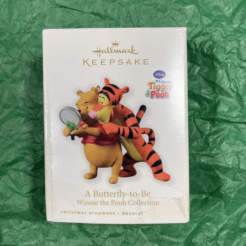 Hallmark Christmas Ornament (2010) A Butterfly-to-Be • Pooh • Tigger • Open Box